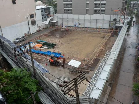 Wet construction area Foto stock