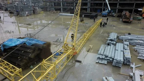 A wet construction site Stock Footage 115082847