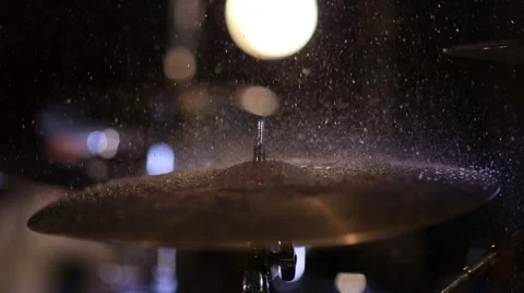 Wet cymbals Stock Footage 48235424