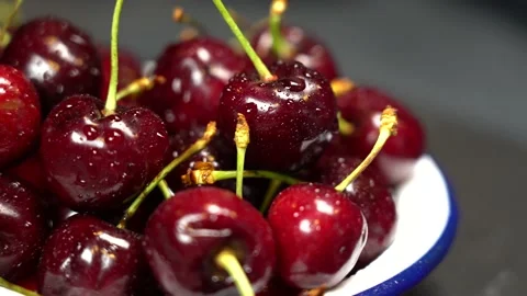Wet dark red cherry berry Stock-Footage 156797561