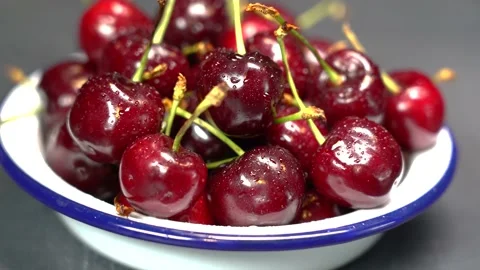 Wet dark red cherry berry Stock-Footage 156797570