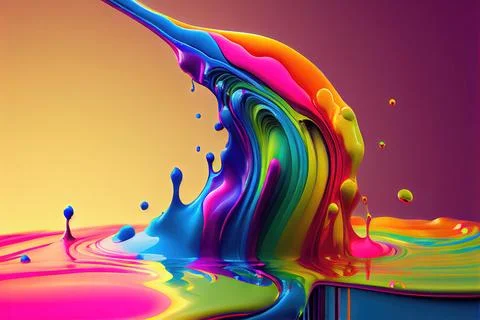 Wet Dripping Rainbow Splash Stock Illustration
