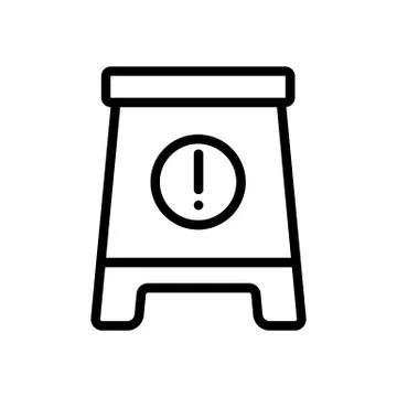 Wet floor caution icon vector. Isolated contour symbol illustration Illustrazione stock