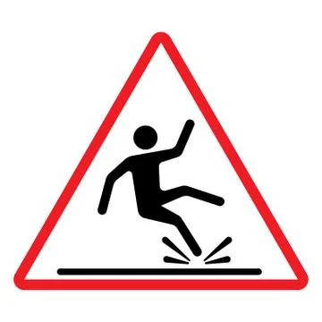 Wet floor caution sign. Vector illustration. Stock Illustration