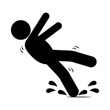 Wet floor fall hazard Stock Illustration
