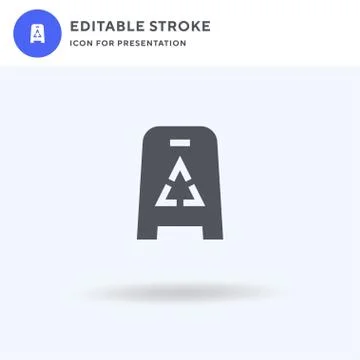 Wet Floor icon vector, filled flat sign, solid pictogram isolated on white, logo Stock Illustration