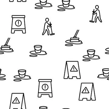 Wet Floor Vector Seamless Pattern Stockillustratie