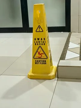 Wet Floor Warning Cone Stock Photos