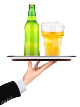 Wet fresh beer Stock Photos