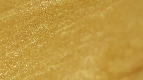 Wet glitter flow paint spill golden metallic ink Stock Footage 264270346