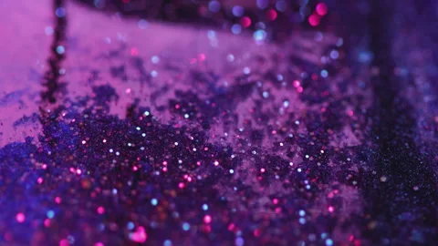 Wet glitter texture paint flow neon bokeh light Video stock 261969787