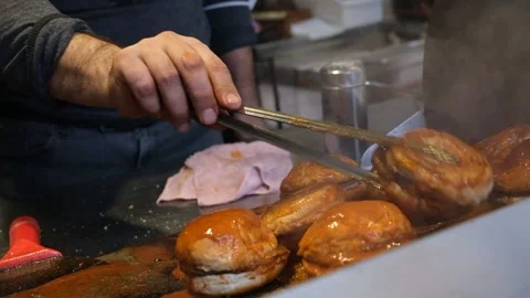 Wet hamburger Stock Footage 170829567