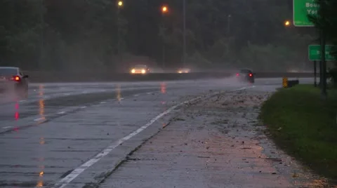 Wet highway Stock Footage 12422896