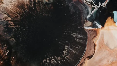 Wet Ink Landscape, Multi Color Ink Flowing, Abstract Pattern, Human Iris, Stock Footage 248742960