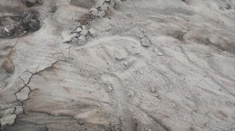 Wet Mud and Eroded Clay Ground Surface Texture Stock Photos