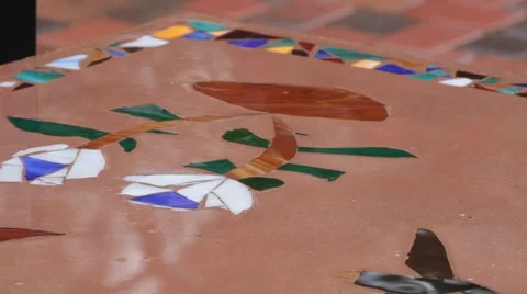 Wet patio table Video stock 62926352