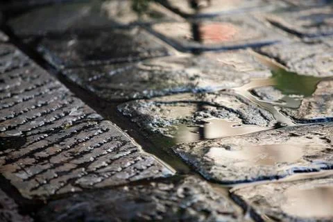 Wet pavement Stock Photos