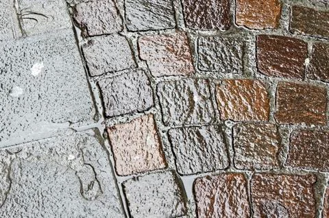 Wet pavement Stock Photos