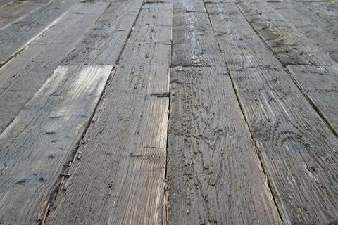 Wet pier decking Stock Photos