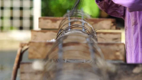 Wet-process bored pile Stock Footage 87025079