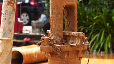 Wet-process bored pile Stock Footage 87025272