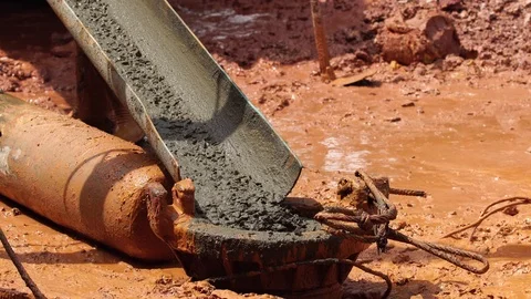 Wet-process bored pile Stock Footage 87025440