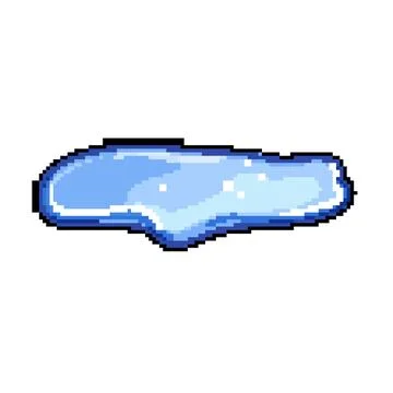 Wet puddle pixel art vector illustration 스톡 일러스트
