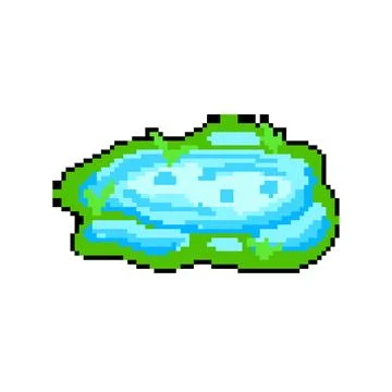 Wet puddle pixel art vector illustration 스톡 일러스트