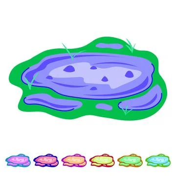 Wet puddle vector cartoon graphic Stock Illustration