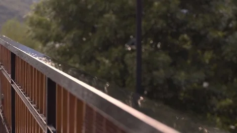 Wet Railing with Sunny Weather Video stock 83159986