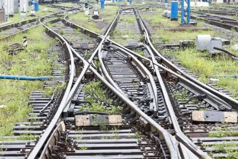 Wet rails Stock Photos