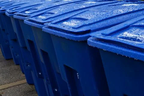 Wet recyling bins Stock Photos