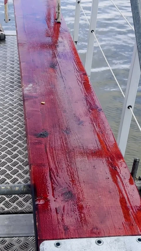 Wet Red Launch Platform at Brandenburg Canoe Sprint Venue Stock Footage 345095310