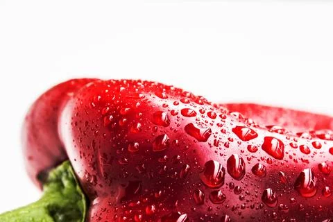 Wet Red Pepper Stock Photos