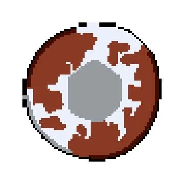 Wet rusty screw head pixel art vector illustration Stock Illustration
