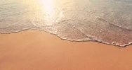Wet Sand Beach Texture With Calm Sea Wave Relaxing Nature Background Stock Footage