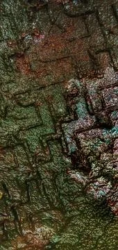 Wet sandy soil with striped pattern Foto stock