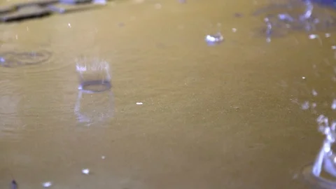 Wet sidewalk in the rain Stock Footage 125659610