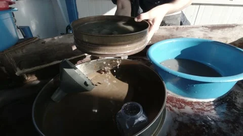 Wet Sieving Stock Footage 150733383