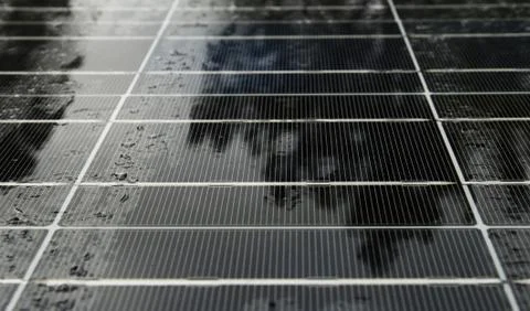 Wet solar panel Foto stock