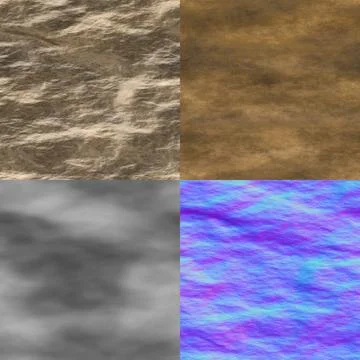 Wet stone seamless generated texture (with diffuse, bump and normal map) Stock Illustration