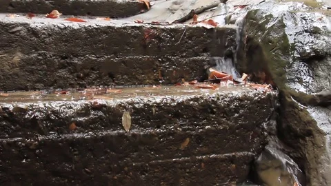 Wet stone steps Stock-Footage 83774492
