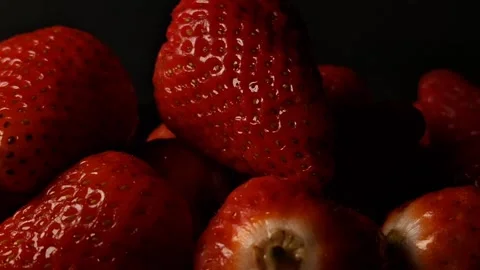 Wet strawberry Stock Footage 341676661