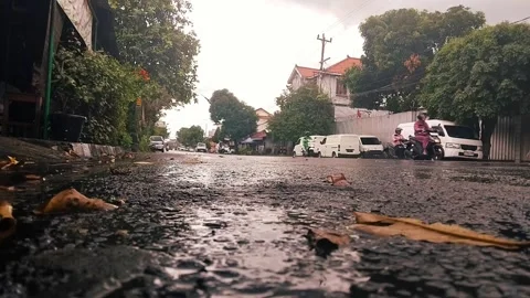 Wet Street Reflections Stock Footage 308514171