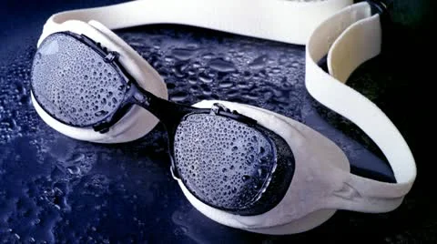 Wet  swimming goggles Stock-Footage 12130184