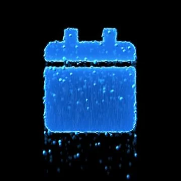 Wet symbol calendar solid is blue. Water dripping 스톡 일러스트