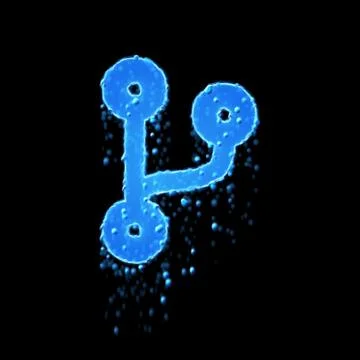 Wet symbol code branch is blue. Water dripping Stock Illustration