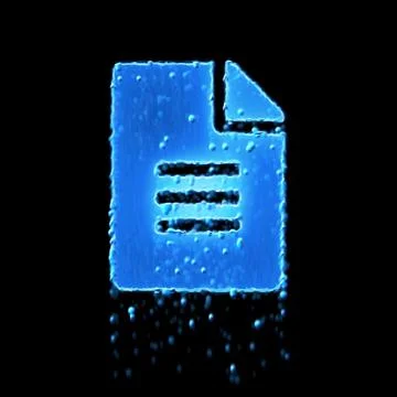 Wet symbol file text is blue. Water dripping Stock Illustration