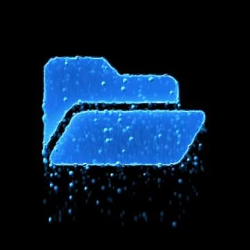 Wet symbol folder open is blue. Water dripping 스톡 일러스트