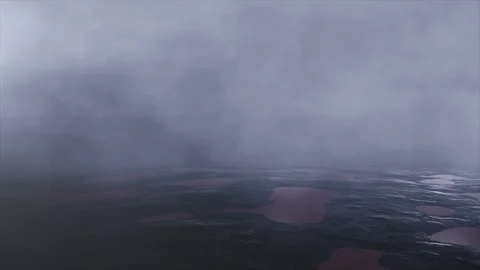 Wet Terrain Background Animation. Fly Over Wet Terrain. Loop Animation Stock Footage 272880495